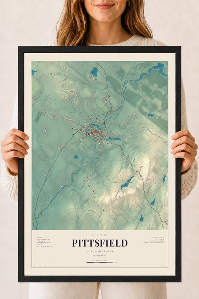 NH Current Atlas 2026 | Pittsfield | 18" x 24" | W/ Black Ayous Wood Frame