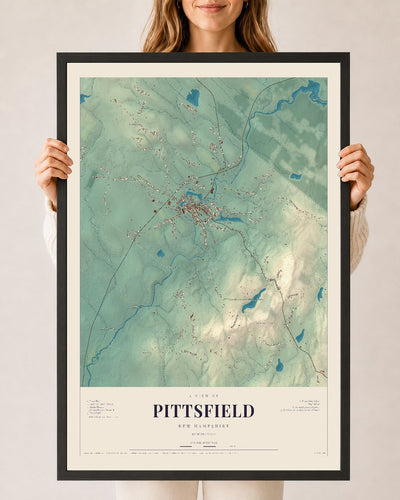 NH Current Atlas 2026 | Pittsfield | 24" x 36" | W/ Black Ayous Wood Frame