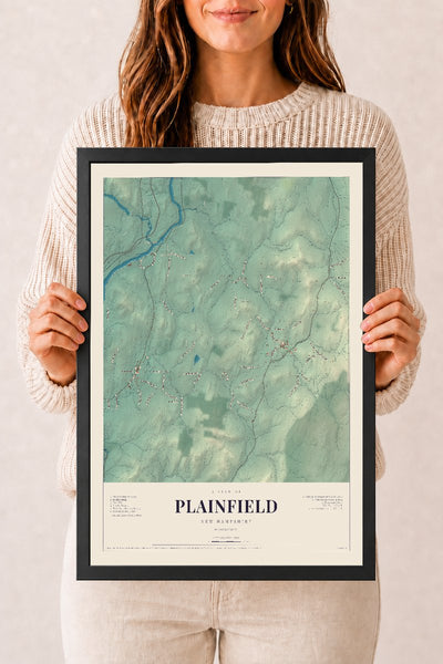 NH Current Atlas 2026 | Plainfield | 12" x 18" | W/ Black Ayous Wood Frame