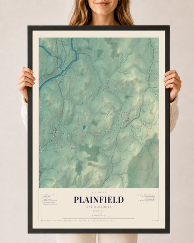 NH Current Atlas 2026 | Plainfield | 24" x 36" | W/ Black Ayous Wood Frame