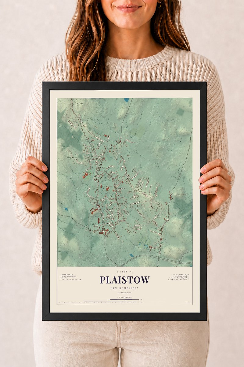 NH Current Atlas 2026 | Plaistow | 12" x 18" | W/ Black Ayous Wood Frame