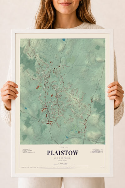 NH Current Atlas 2026 | Plaistow | 18" x 24" | W/ White Ayous Wood Frame
