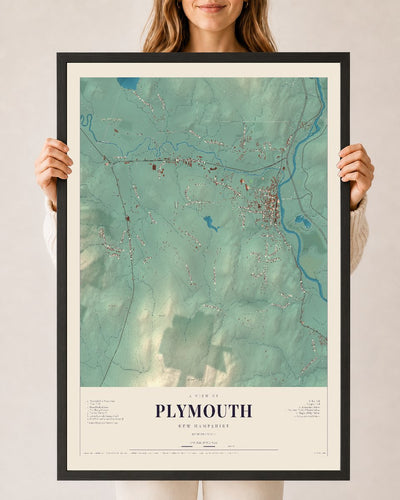 NH Current Atlas 2026 | Plymouth | 24" x 36" | W/ Black Ayous Wood Frame