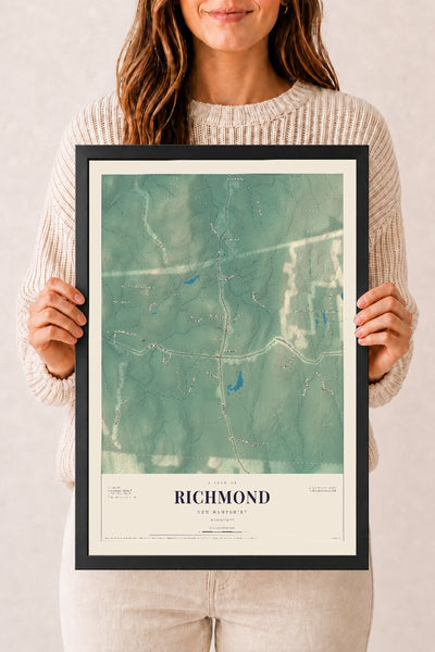 NH Current Atlas 2026 | Richmond | 12" x 18" | W/ Black Ayous Wood Frame