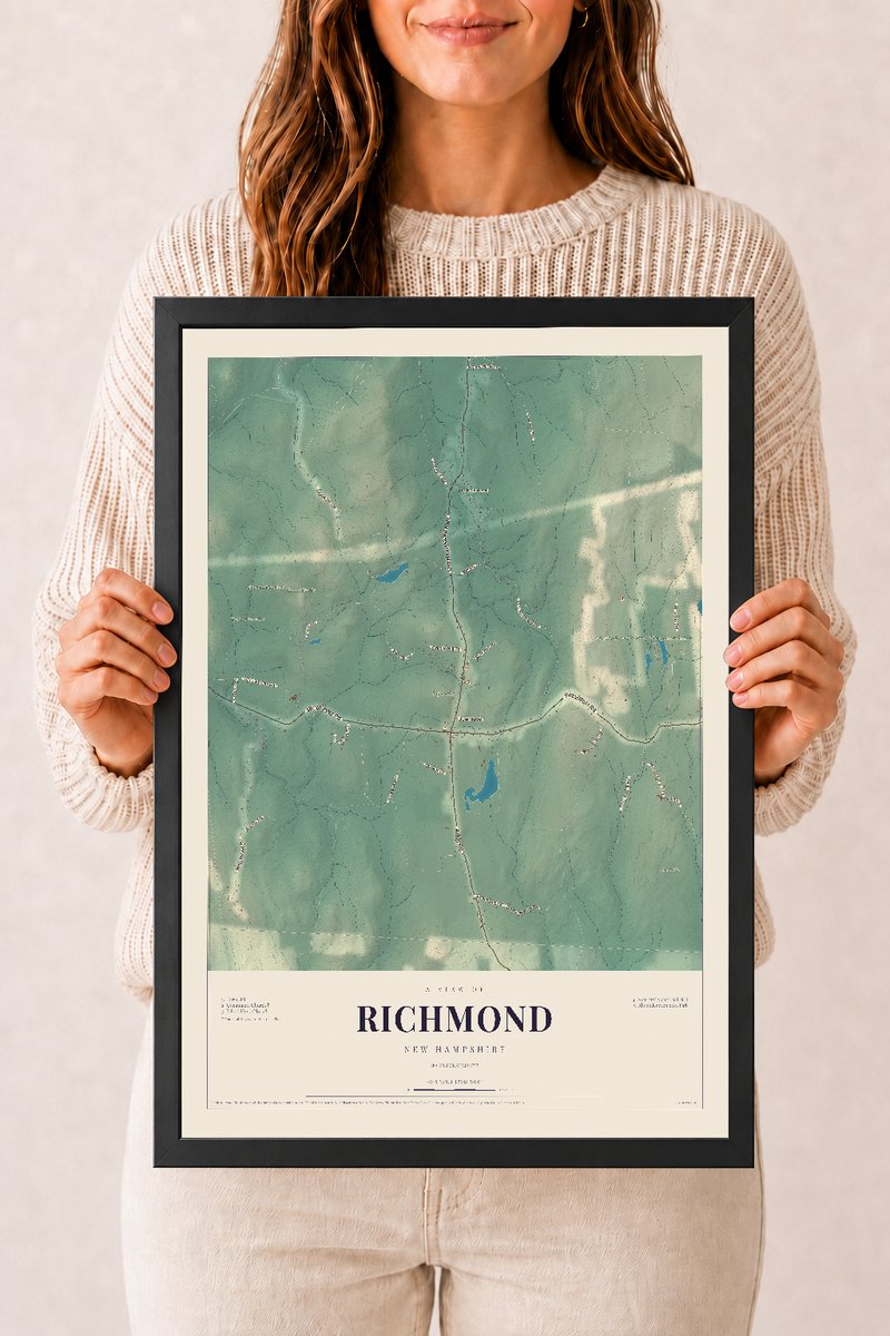 NH Current Atlas 2026 | Richmond | 12" x 18" | W/ Black Ayous Wood Frame