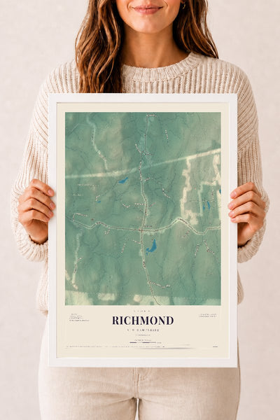 NH Current Atlas 2026 | Richmond | 12" x 18" | W/ White Ayous Wood Frame