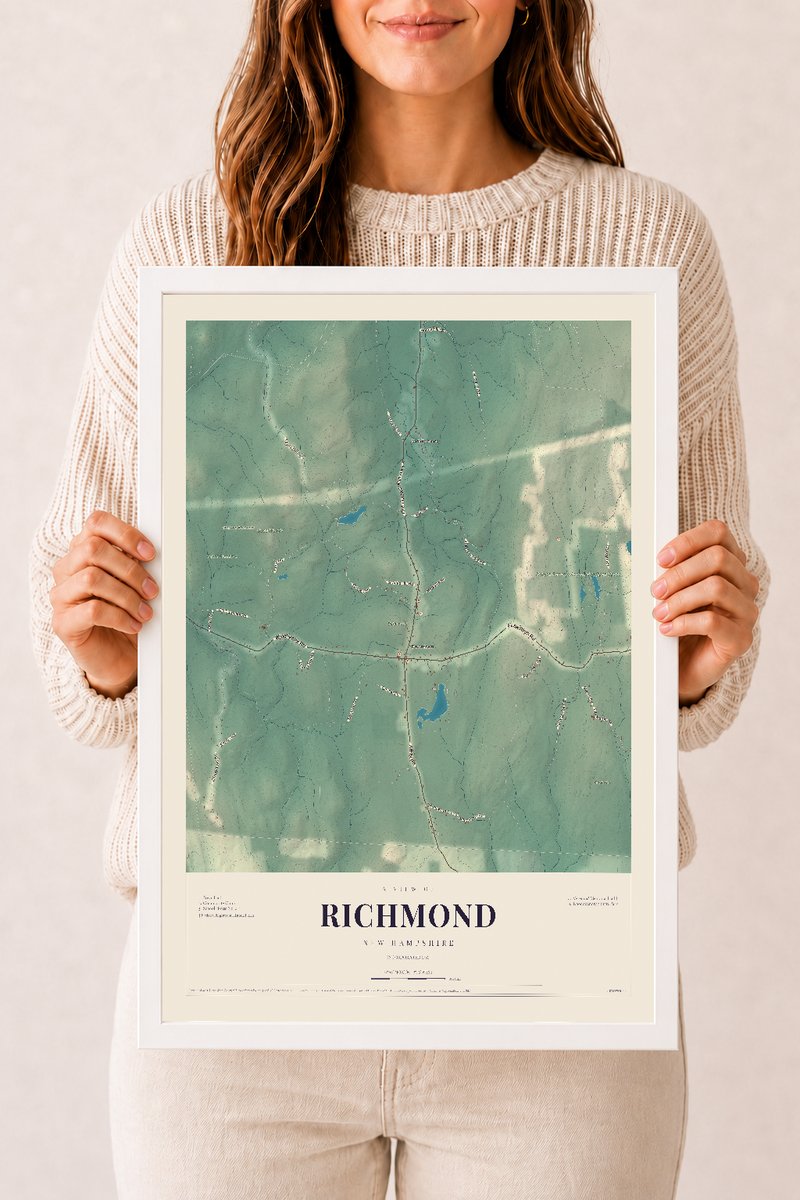 NH Current Atlas 2026 | Richmond | 12" x 18" | W/ White Ayous Wood Frame