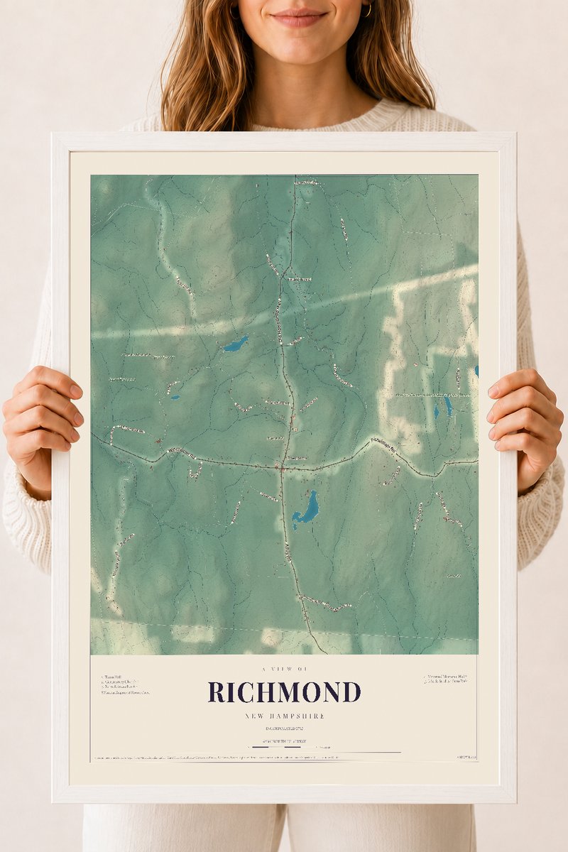 NH Current Atlas 2026 | Richmond | 18" x 24" | W/ White Ayous Wood Frame