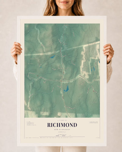 NH Current Atlas 2026 | Richmond | 24" x 36" | W/ White Ayous Wood Frame