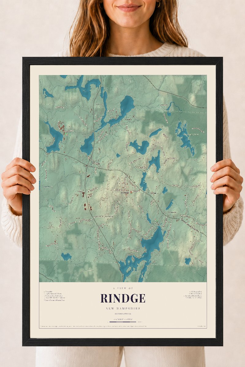 NH Current Atlas 2026 | Rindge | 18" x 24" | W/ Black Ayous Wood Frame