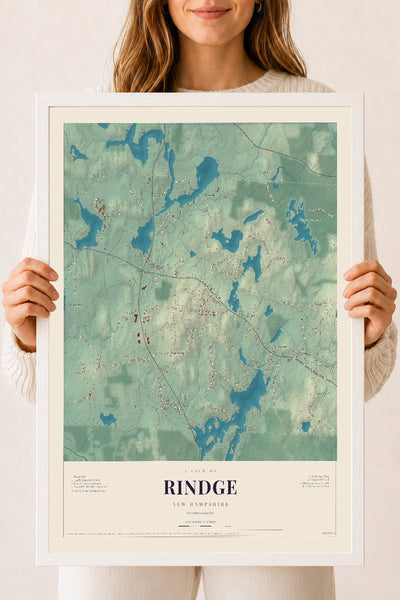 NH Current Atlas 2026 | Rindge | 18" x 24" | W/ White Ayous Wood Frame