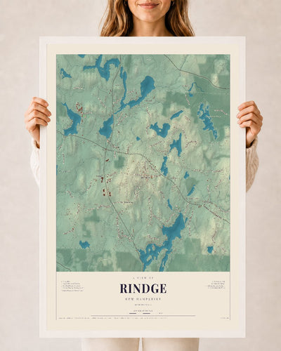 NH Current Atlas 2026 | Rindge | 24" x 36" | W/ White Ayous Wood Frame