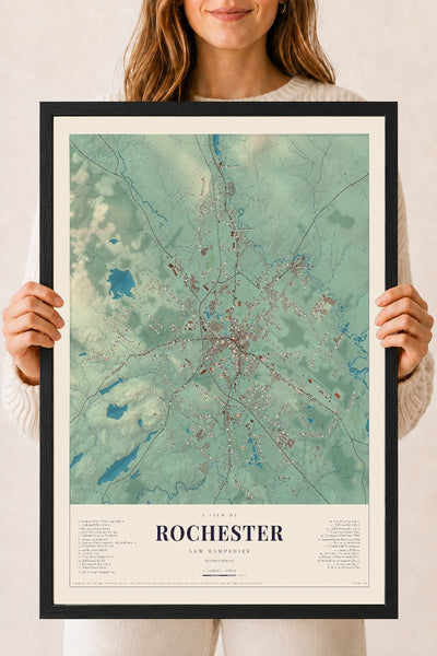 NH Current Atlas 2026 | Rochester | 18" x 24" | W/ Black Ayous Wood Frame