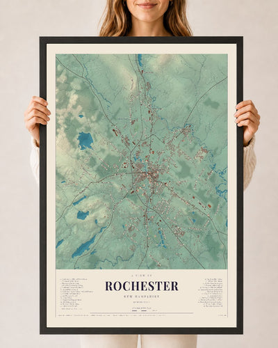NH Current Atlas 2026 | Rochester | 24" x 36" | W/ Black Ayous Wood Frame