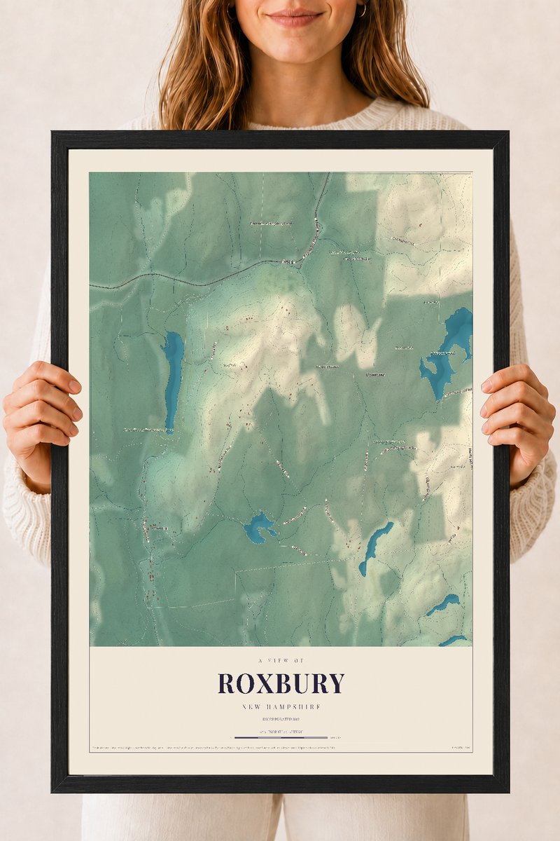 NH Current Atlas 2026 | Roxbury | 18" x 24" | W/ Black Ayous Wood Frame
