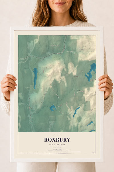 NH Current Atlas 2026 | Roxbury | 18" x 24" | W/ White Ayous Wood Frame
