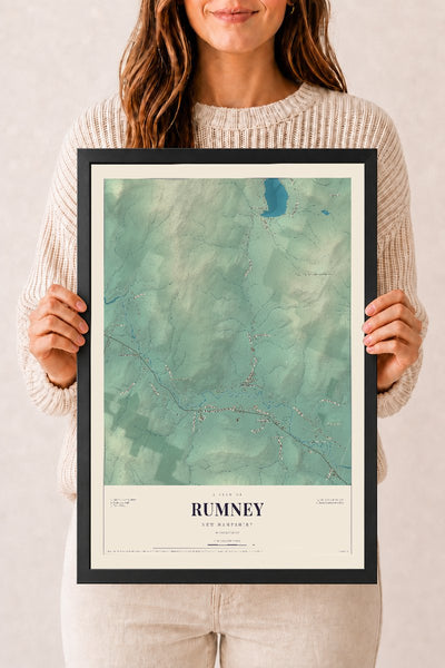 NH Current Atlas 2026 | Rumney | 12" x 18" | W/ Black Ayous Wood Frame