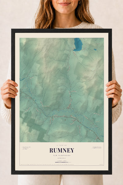 NH Current Atlas 2026 | Rumney | 18" x 24" | W/ Black Ayous Wood Frame