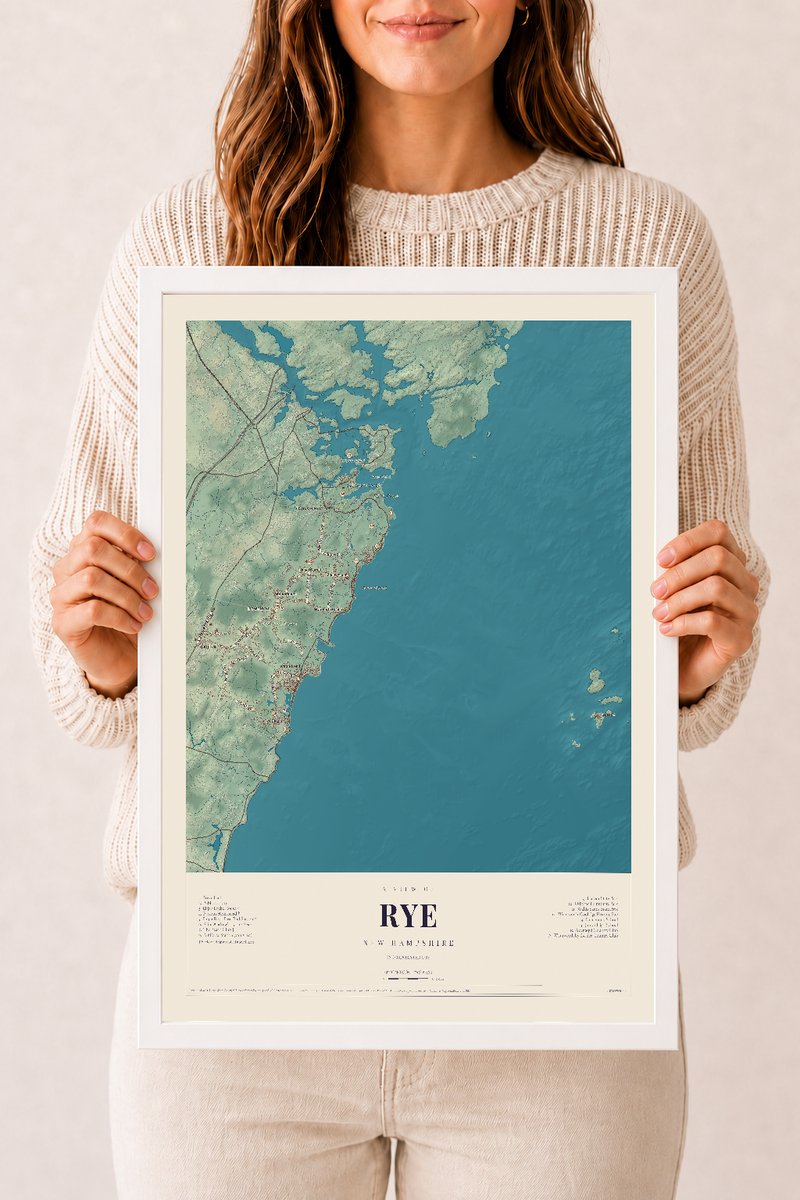 NH Current Atlas 2026 | Rye | 12" x 18" | W/ White Ayous Wood Frame