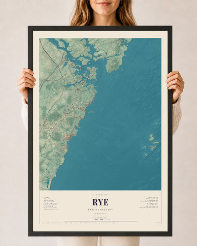 NH Current Atlas 2026 | Rye | 24" x 36" | W/ Black Ayous Wood Frame