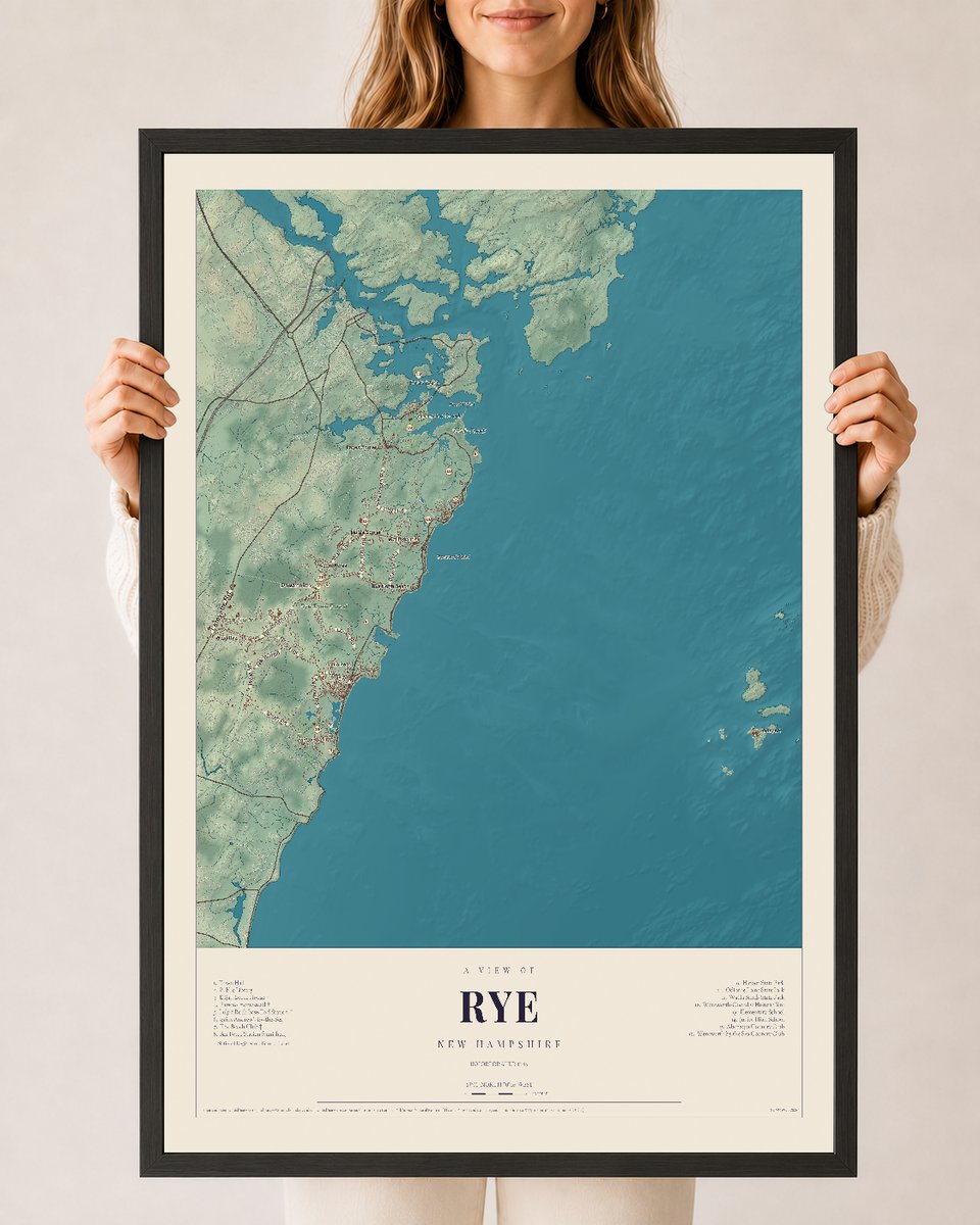 NH Current Atlas 2026 | Rye | 24" x 36" | W/ Black Ayous Wood Frame