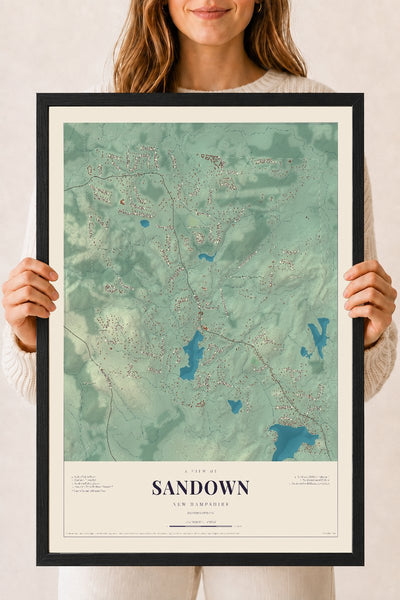 NH Current Atlas 2026 | Sandown | 18" x 24" | W/ Black Ayous Wood Frame