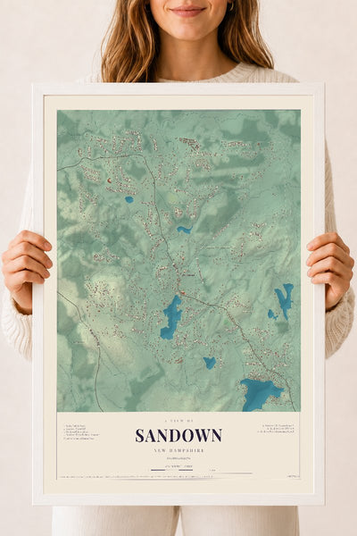 NH Current Atlas 2026 | Sandown | 18" x 24" | W/ White Ayous Wood Frame