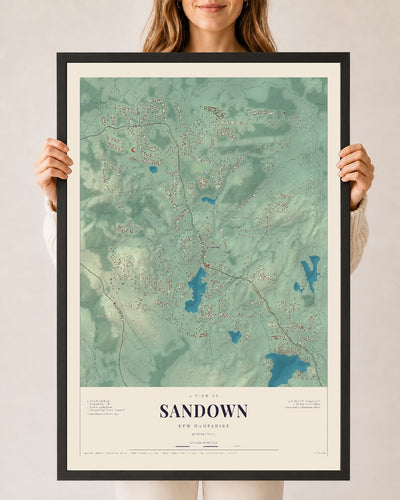 NH Current Atlas 2026 | Sandown | 24" x 36" | W/ Black Ayous Wood Frame