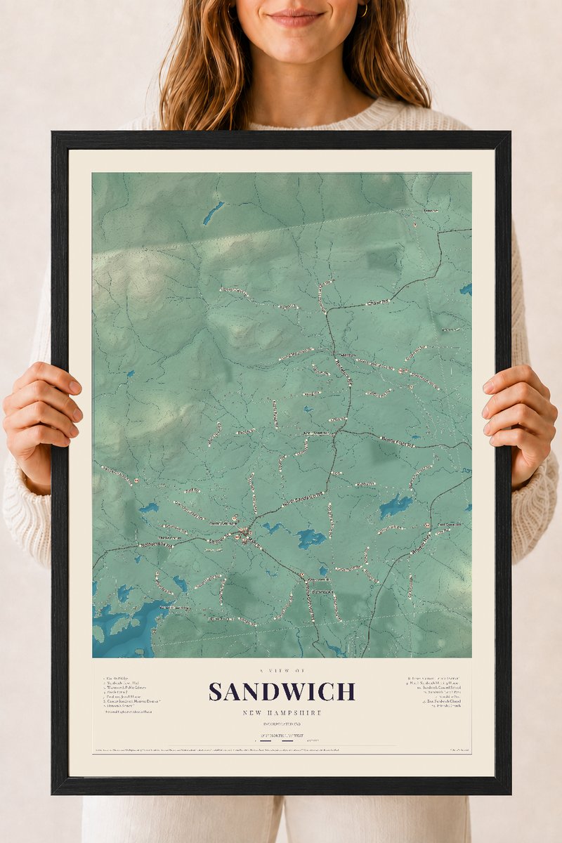 NH Current Atlas 2026 | Sandwich | 18" x 24" | W/ Black Ayous Wood Frame