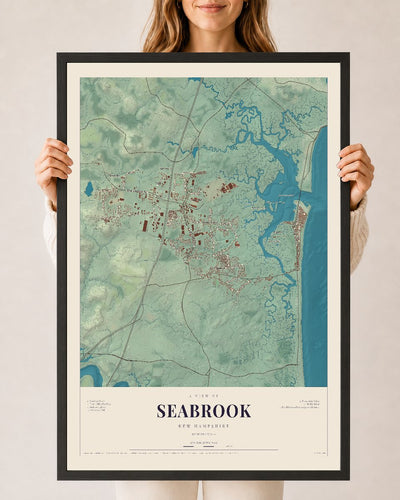 NH Current Atlas 2026 | Seabrook | 24" x 36" | W/ Black Ayous Wood Frame
