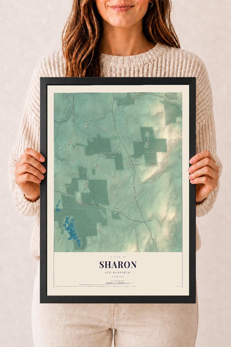 NH Current Atlas 2026 | Sharon | 12" x 18" | W/ Black Ayous Wood Frame