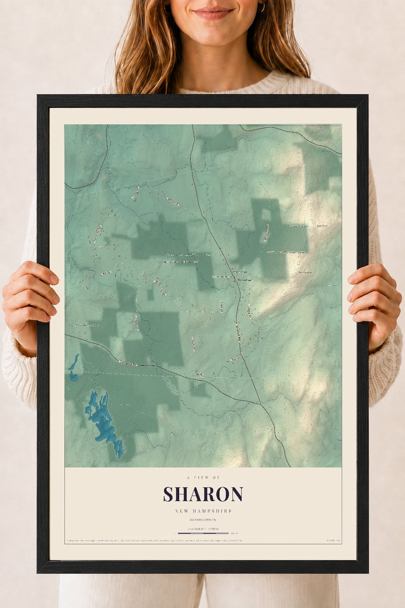 NH Current Atlas 2026 | Sharon | 18" x 24" | W/ Black Ayous Wood Frame