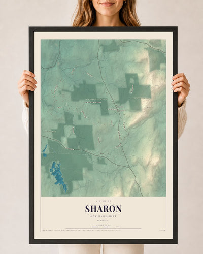 NH Current Atlas 2026 | Sharon | 24" x 36" | W/ Black Ayous Wood Frame