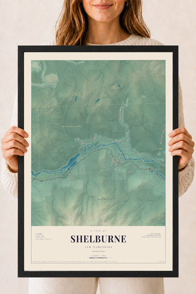 NH Current Atlas 2026 | Shelburne | 18" x 24" | W/ Black Ayous Wood Frame