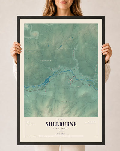 NH Current Atlas 2026 | Shelburne | 24" x 36" | W/ Black Ayous Wood Frame