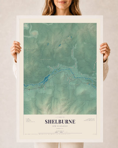 NH Current Atlas 2026 | Shelburne | 24" x 36" | W/ White Ayous Wood Frame