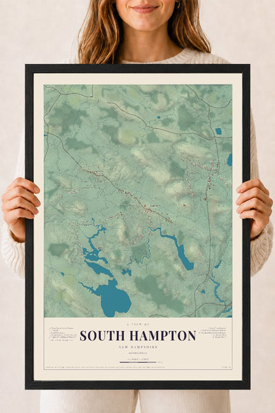 NH Current Atlas 2026 | South Hampton | 18" x 24" | W/ Black Ayous Wood Frame