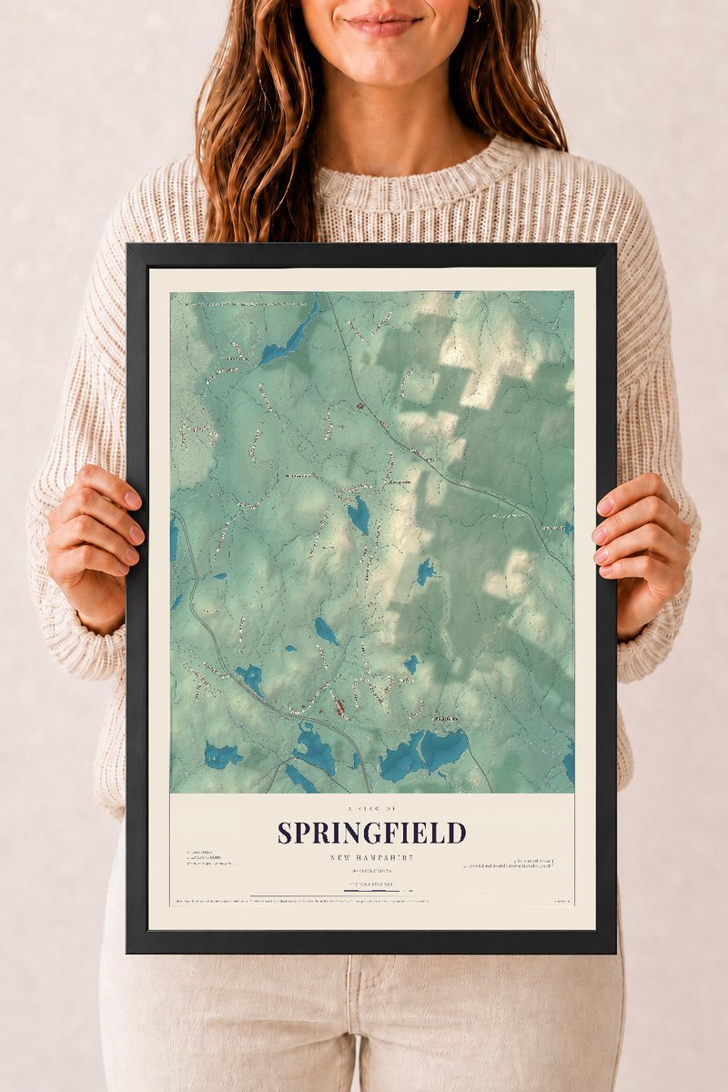 NH Current Atlas 2026 | Springfield | 12" x 18" | W/ Black Ayous Wood Frame