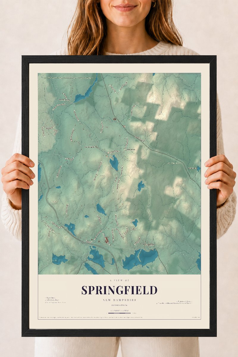 NH Current Atlas 2026 | Springfield | 18" x 24" | W/ Black Ayous Wood Frame