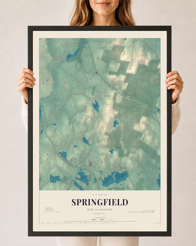 NH Current Atlas 2026 | Springfield | 24" x 36" | W/ Black Ayous Wood Frame