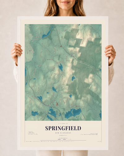 NH Current Atlas 2026 | Springfield | 24" x 36" | W/ White Ayous Wood Frame