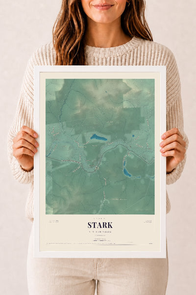 NH Current Atlas 2026 | Stark | 12" x 18" | W/ White Ayous Wood Frame