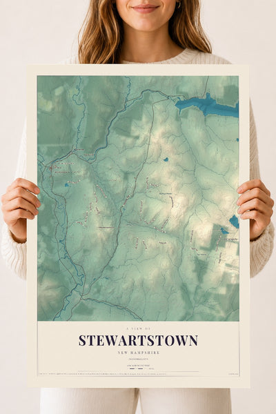 Map of Stewartstown, New Hampshire, 18 x 24 inch unframed archival matte print