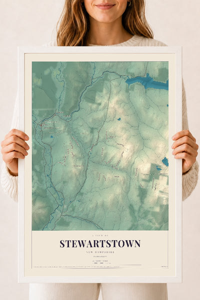 NH Current Atlas 2026 | Stewartstown | 18" x 24" | W/ White Ayous Wood Frame