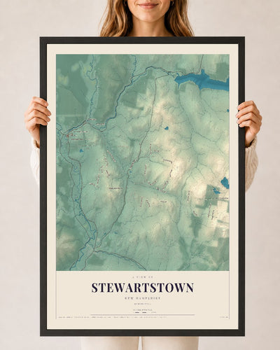 NH Current Atlas 2026 | Stewartstown | 24" x 36" | W/ Black Ayous Wood Frame