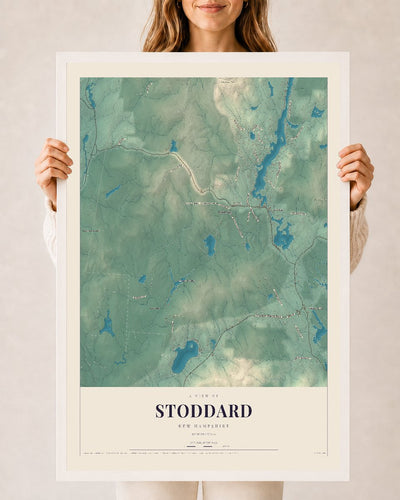 NH Current Atlas 2026 | Stoddard | 24" x 36" | W/ White Ayous Wood Frame