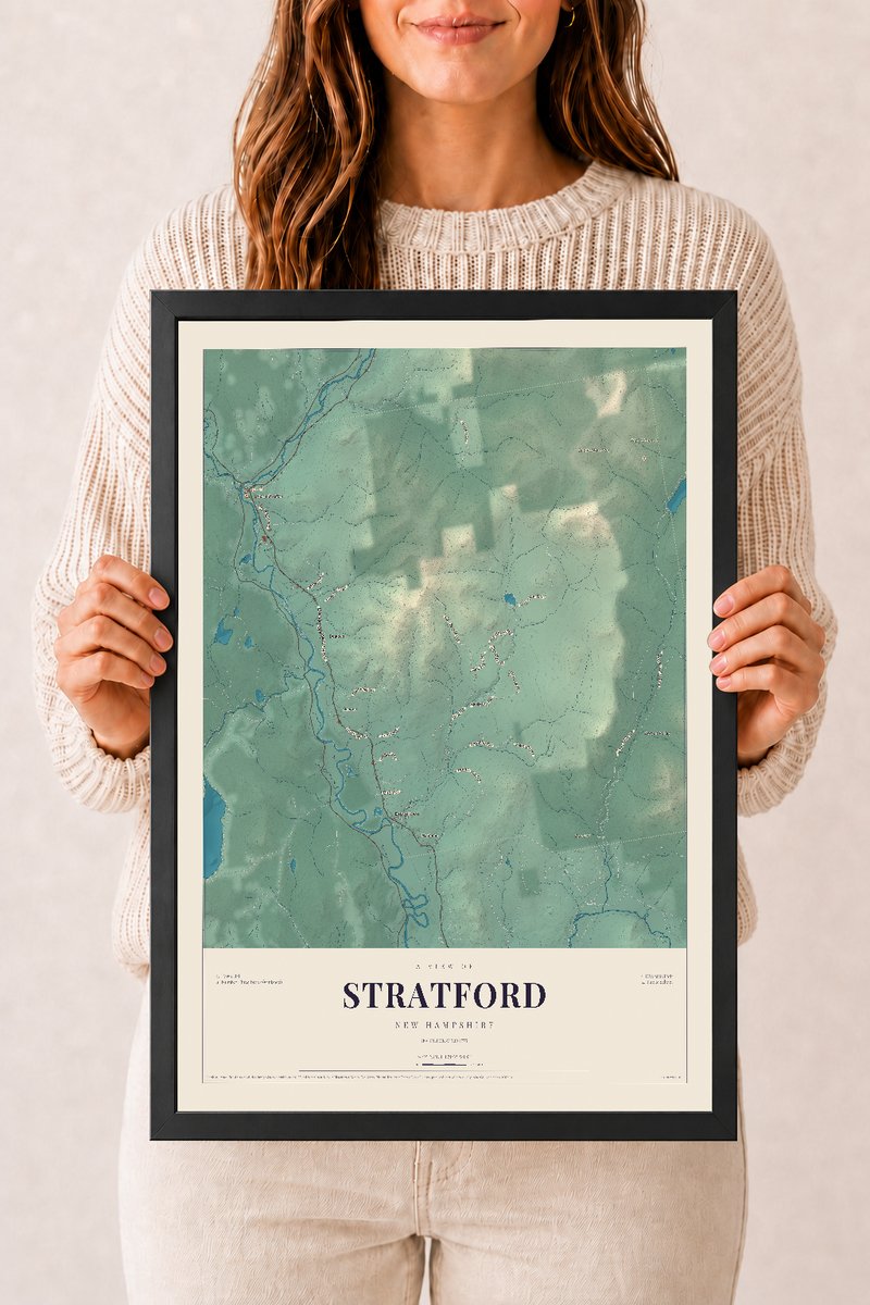 NH Current Atlas 2026 | Stratford | 12" x 18" | W/ Black Ayous Wood Frame