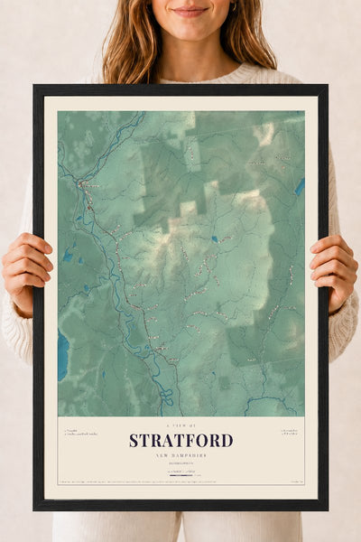 NH Current Atlas 2026 | Stratford | 18" x 24" | W/ Black Ayous Wood Frame