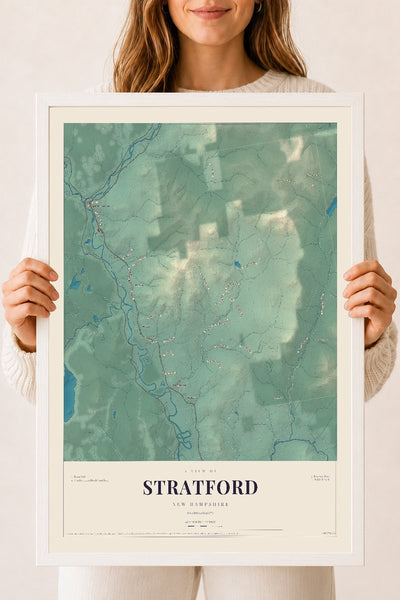 NH Current Atlas 2026 | Stratford | 18" x 24" | W/ White Ayous Wood Frame