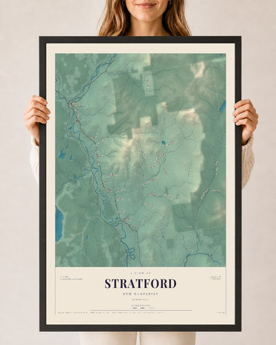 NH Current Atlas 2026 | Stratford | 24" x 36" | W/ Black Ayous Wood Frame